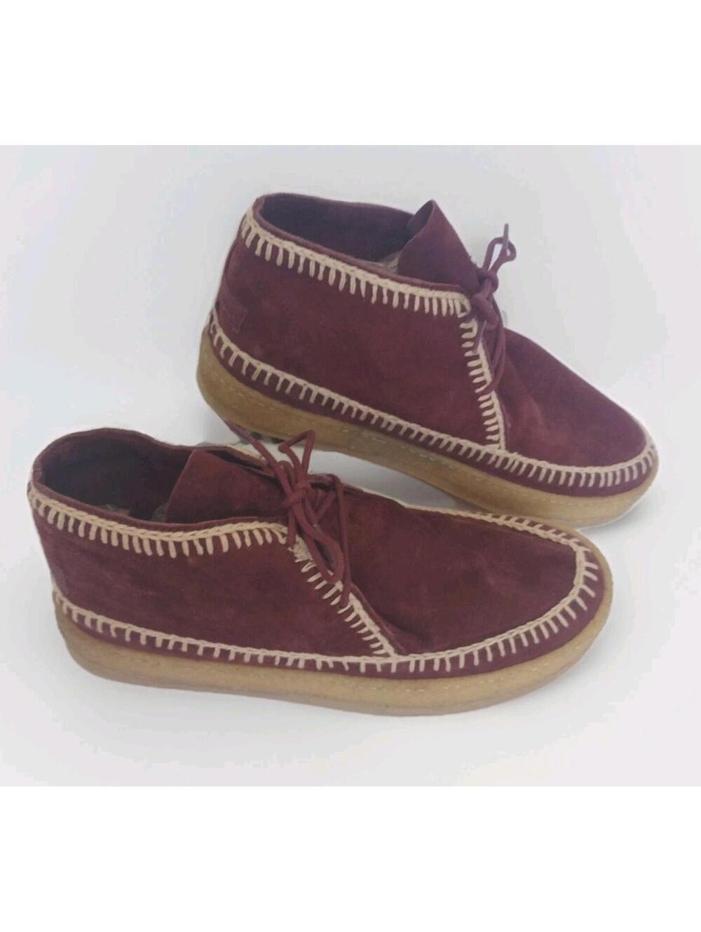 Laidback London Shenje Burgundy Suede Boots Women’s 39 Handmade Crepe Sole
